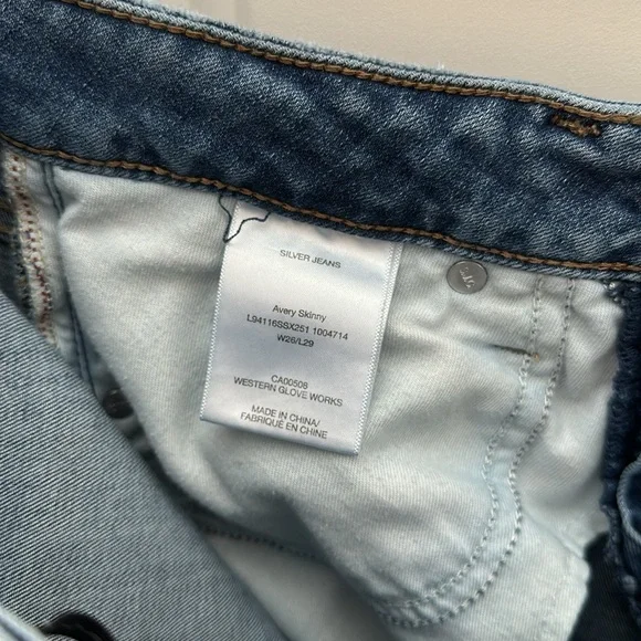 Silver Jeans Avery Skinny curvy fit denim Jeans W26/L29 mid rise - Picture 5 of 6